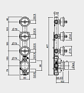 Внутренняя часть Quadro design FixKit, назначение-смеситель для ванны и душа, сталь шлифованная/брашированная (ст.арт.IN0050 AS) (IN0050)