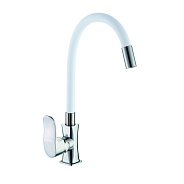 Смеситель для кухни с гибким изливом D-Lin D155318-3, хром/белый
