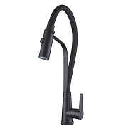 Смеситель для кухни с гибким изливом и режимом "душ" Shevanik S943H-3, черный