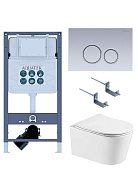 SET AQUATEK ОБЕРОН T PNS013 (рама AQUATEK INSP-0000001 с клавишей PNS-0000013 и крепежом KKI-0000002+унитаз ОБЕРОН AQ1365T-00, тонкое сиденье sc)