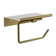 Держатель для туалетной бумаги с полочкой Maretti Torino Gold TRG51P13, брашированное золото