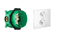 15714700S Set HG Ecostat Square термостатический смеситель для душа (15714700+01800180), матовый белый
