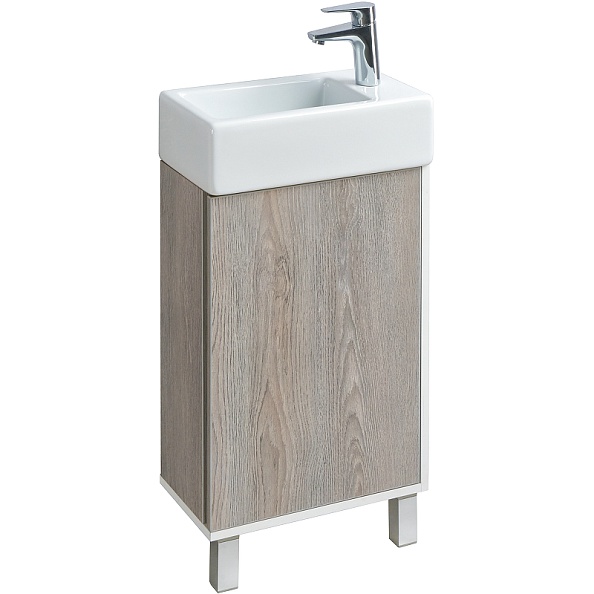 1A2216K1EAD80 Набор Aquaton: 1A221601EAD80 Тумба-умывальник Эмма Белый/Дуб Навара/ 1WH301972 раковина Эрис 46