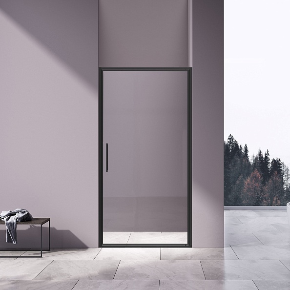 Душевая дверь Vincea Slim 8mm (VDP-4SL100CLB) 1000х1950 мм, черный, стекло прозрачное