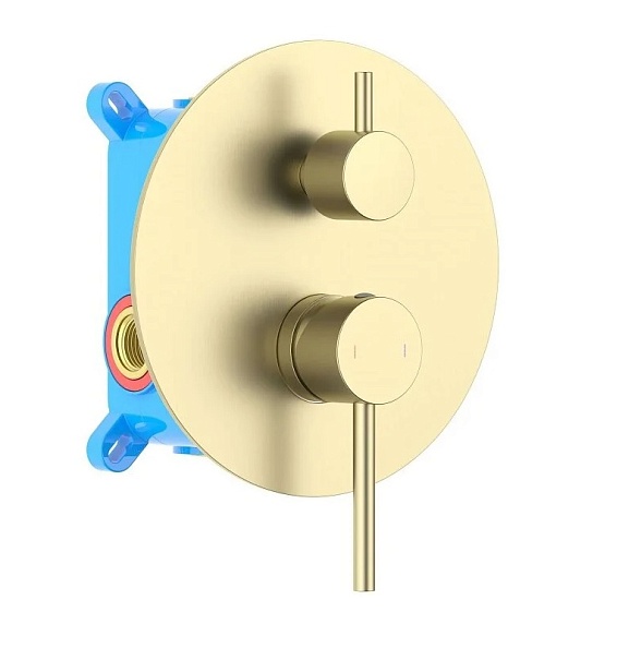 AQ1346BG ЕВРОПА смеситель для ванны 2 режима (внешняя и скрытая часть), шлиф. золото