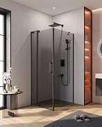Душевой уголок Cezares Slider 90x80x195 мм, прямоугольный, nero (SLIDER-AH-1-90-80/90-GRIGIO-NERO)