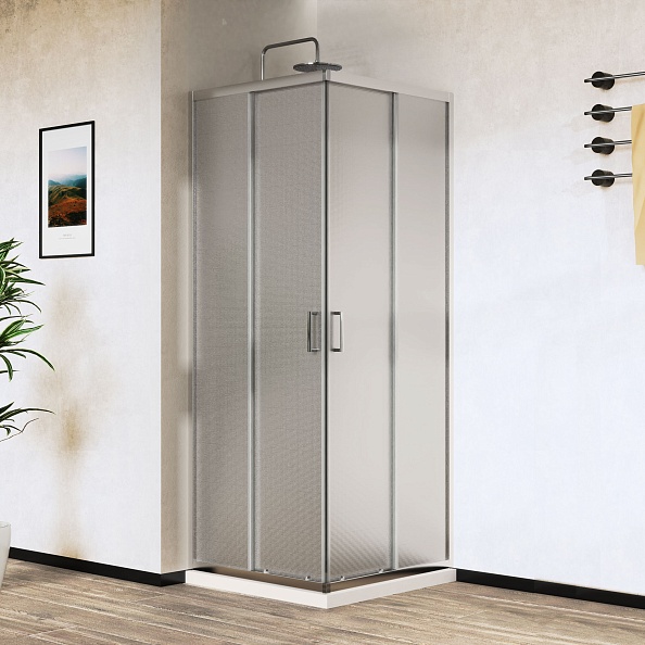 Душевой уголок Vincea City (VSS-5CT800MT) 800х800 мм, хром, стекло текстурное