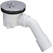 364786 Tempoplex сифон 120 х 40/50, хром накладка, проп.способность 0,45 л/с, H=80 мм, для поддонов D=90 мм, отводящее колено 45°