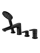 AQ1148MB БЕТТА смеситель на борт ванны на 4 отв., матовый черный