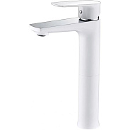 Смеситель для раковины высокий Grocenberg GB3009WC, белый/хром