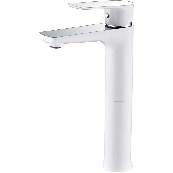 Смеситель для раковины высокий Grocenberg GB3009WC, белый/хром