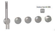 Смеситель для душа Almar 316 Stainless Steel, на 3 потребителя, Stainless Steel AISI 316 (E180434.316)