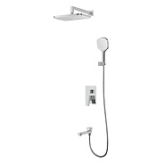 Душевая система Raglo R30.27 для ванны и душа встраиваемая на 3 режима излив поворотный 20 см, хром