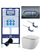 SET AQUATEK ЕВРОПА-050 4в1 (рама AQUATEK INS-0000025 +крепление KKI-0000002 +кнопка KDI-0000050 +унитаз AQ1901-00 +тонкое сиденье sc)