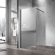 Душевая перегородка Vincea Walk-In (VSW-1H900MRB) 900х2000 мм, черный матовый, стекло зеркальное