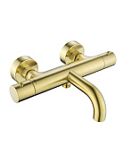 AQ1343BG ЕВРОПА термостатический смеситель для ванны, шлиф. золото