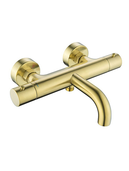 AQ1343BG ЕВРОПА термостатический смеситель для ванны, шлиф. золото