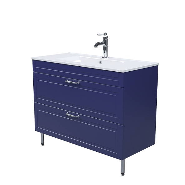 Тумба IDDIS с умывальником, напольная, 100 см, синий, Oxford (OXF10N1i95K)