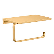 Держатель для туалетной бумаги с полочкой Rav Slezak NIL NLA0403ZK, золото брашированное