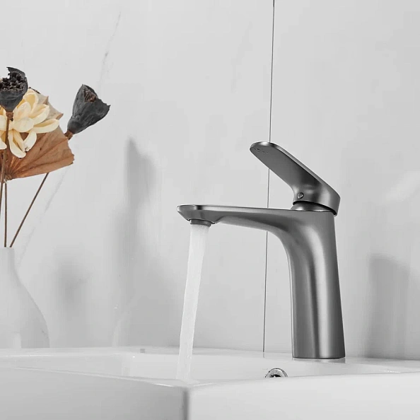 Смеситель для раковины Shevanik S8501T, оружейная сталь