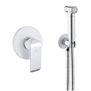 Гигиенический душ со смесителем Rose R2105F, белый/хром