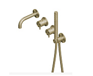 Смеситель для ванны и душа Quadro design Source, золото светлое (13 69.00 OC)