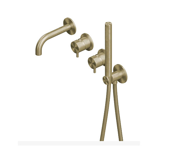 Смеситель для ванны и душа Quadro design Source, золото светлое (13 69.00 OC)