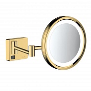 Косметическое зеркало с LED подсветкой HANSGROHE AddStoris Полированное золото (41790990)