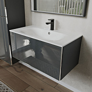 Тумба с раковиной подвесная (80см) Terminus Vega VEG10801701601OSL, графит