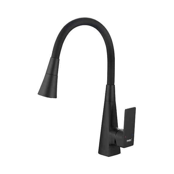 Смеситель для кухни с гибким изливом и режимом душ Haiba HB73823-7, черный