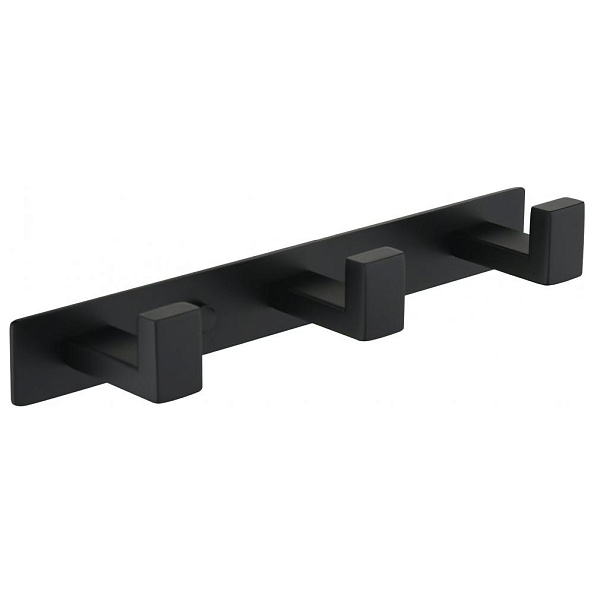 Планка с 3 крючками Grocenberg AC0013BL, черный