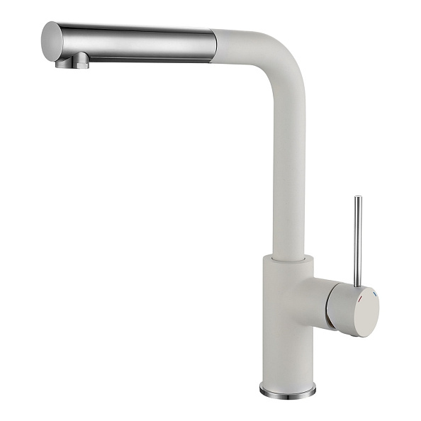 Смеситель для кухни с выдвижным изливом Rivelato Albano 1573503, иней/хром