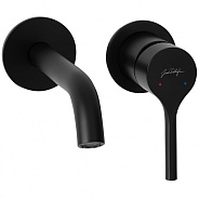 E28318-BL ELATE cмеситель для раковины на 2 отв., матовый черный