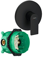 72668670S Set HG Rebris E смеситель для душа (72668670+01800180), матовый черный