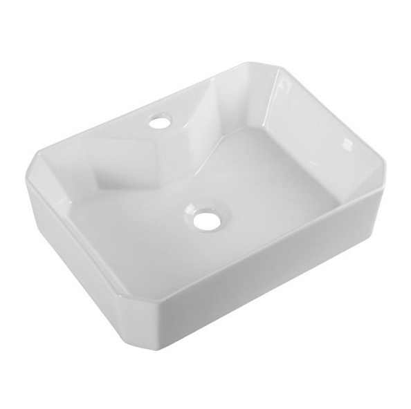 Раковина накладная керамическая BelBagno 490х380 прямоугольная, белый глянцевый (BB1387)