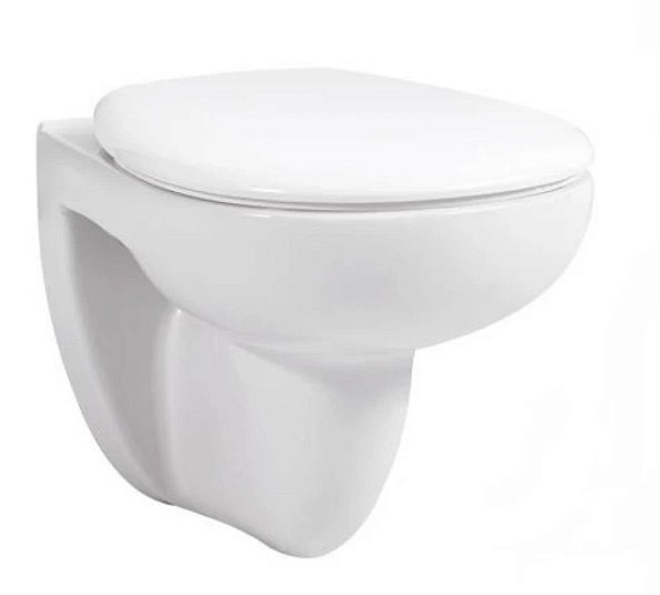 AQ1170-00 AQUATEK КАИР Унитаз подвесной безободковый 525*365*380мм, тонкое сиденье с механизмом плавного закрывания, крепеж