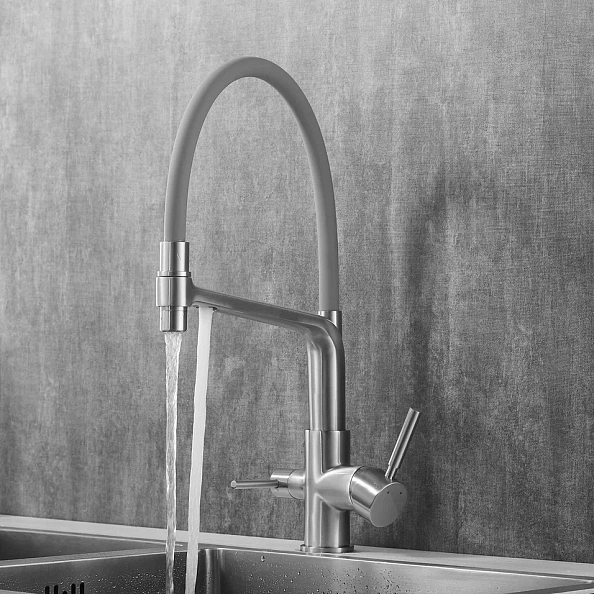 Смеситель для кухни Rose R658L, сатин