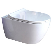 AQ0700-01 ПОЛАРИС унитаз подвесной безободковый, белый 360*518*360 мм, крышка-сиденье с механизмом плавного закрывания из дюропласта, крепеж