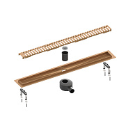 Душевой лоток TIMO Drain System 600 с вставкой "lines", розовое золото (DS230106/19)