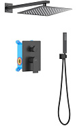 AQ1472MB ЛИРА Set 3 в 1 душевой комплект, матовый черный