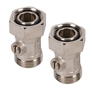 Клапаны запорные Royal Thermo нижнего подключения угловые раздельные 3/4х3/4 ЕК (RTO01.00071)