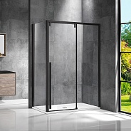 Душевой уголок Vincea Lugano (VSR-1L1013CLB-1) 1300х1000 мм,черный, стекло прозрачное