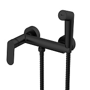 Смеситель Splenka S41.51.06 с гигиеническим душем настенный, черный