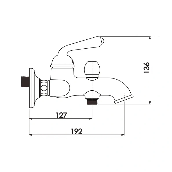 Смеситель для ванны Rose R0202E, золото