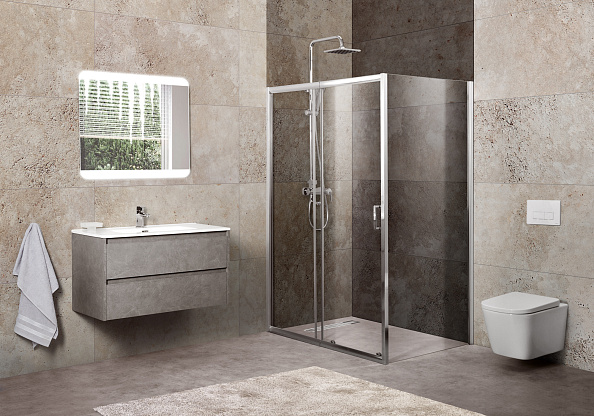 Душевой уголок BelBagno Unique 110x80x190 см, прямоугольный, хром (UNIQUE-AH-1-110/125-80-C-Cr)