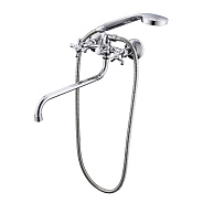 Смеситель Prohanss для ванны и душа вентильный поворотный излив 30 см, хром (P11.22)