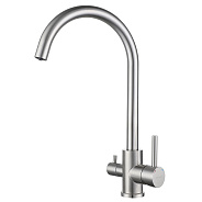 Смеситель для кухни с подключением фильтра GranFest Z-5420, нержавейка