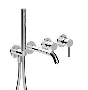 Смеситель для ванны и душа Fantini Nostromo, матовая натуральная сталь (50 93 M721B)