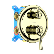 AQ1547PG КЛАССИК смеситель для ванны 3 режима (внешняя и скрытая часть), полир. золото