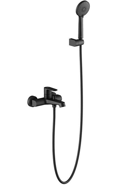 Смеситель для ванны с душевым набором AQUATEK ОБЕРОН, матовый черный AQ1249MB